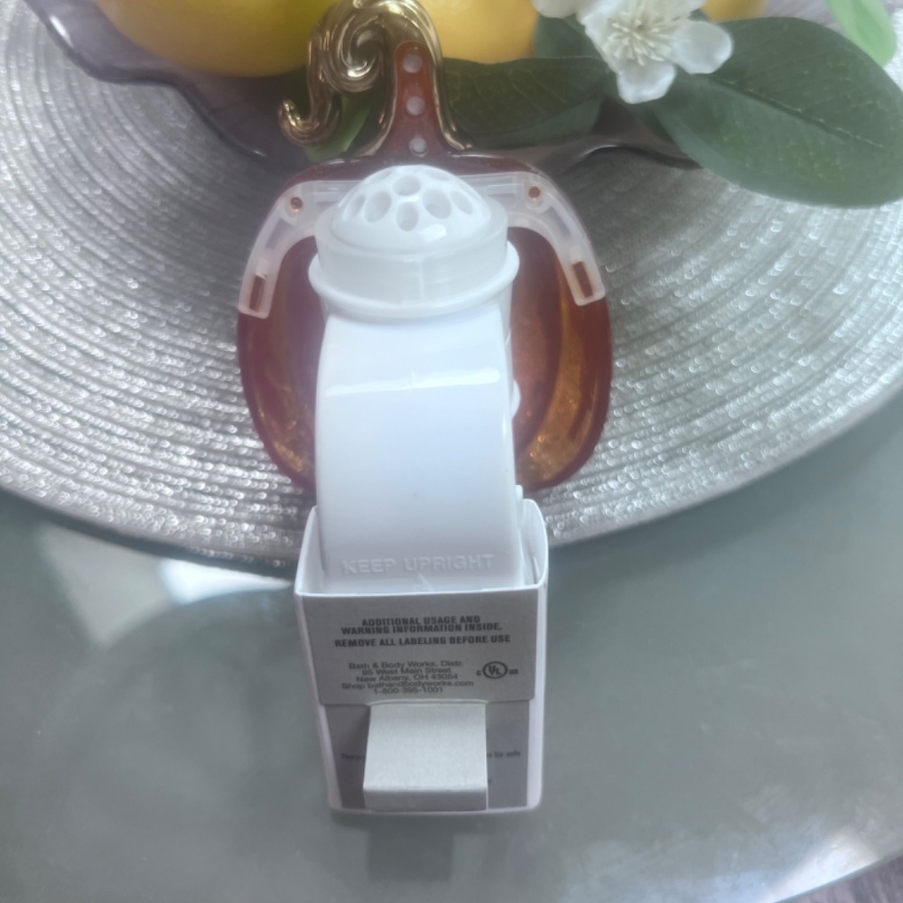 Bath & Body Works Glass Pumpkin Scent Control Wallflower Plug NWT - Picture 3 of 4